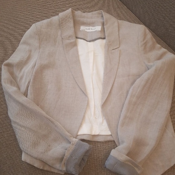 COPY - Short Linen Blazer by Zara Sz Small - Picture 3 of 8
